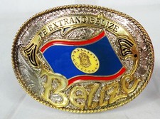 Belize Flag Belt Buckle Belizeans Country New Men Women Western Cowboy Rodeo