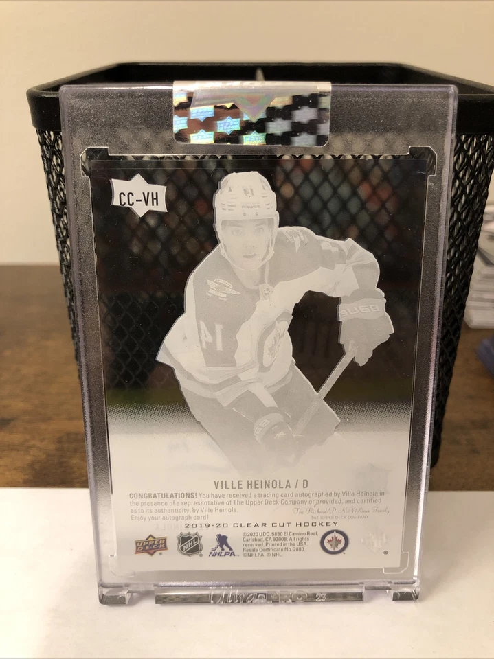 Ville Heinola 2019-20 Upper Deck Clear-Cut Hockey Autograph No. CC-VH (Sealed) - Image 2 of 3