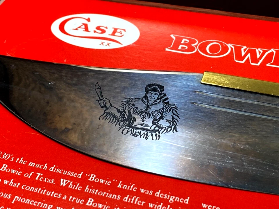 Cuchillo Jim Bowie vintage NOS CASE XX con funda de cuero ~ nuevo en caja SS EE. UU. 6 puntos Foto 3 de 4