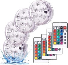 YiaMia Submersible Led Battery Operated Spot Lights with 10 LEDs, Multicolor