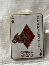 Vtg CHAPTERCIX GWRRA Honda Gold Wing Las Vegas Ace Biker Vest / Hat Pin B004