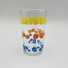 Vintage Federal Glass 1930s Swanky Swig Juice Glasses Floral Daisy  5oz