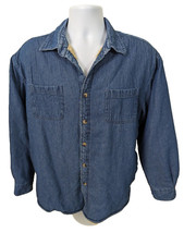 Wrangler Denim Sherpa Fleece Lined Trucker Jacket Men s XL Barn Chore Shirt Coat