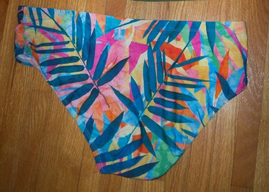 Parte inferior de natación floral multicolor verde Athena nueva sin etiquetas, talla 16 Foto 2 de 2