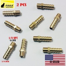 2PC- 3/8" HOSE BARB X 1/8 MALE NPT Brass Pipe Fitting NPT Thread Gas Fuel Water