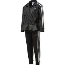 NWT Adidas Girls Embossed Peplum 2pc Jogger Set Long Sleeve Black AG4356 Sz 4