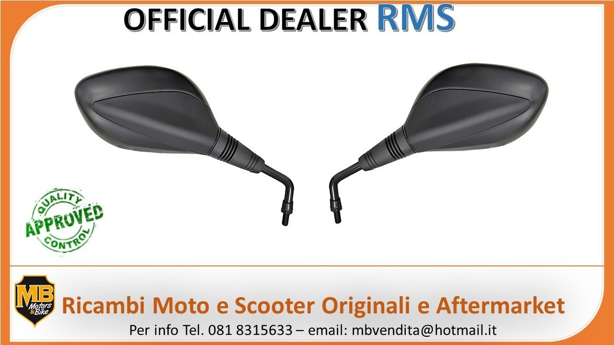 Coppia Specchietti Retrovisori Omologati FAR Per KYMCO Agility 125 RS 2010 - Colore Nero - Foto 10