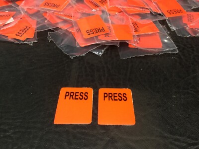 AirCooled Type 1 Front Seat Belt Receiver ''PRESS'' Decals  Prt# VRD150
