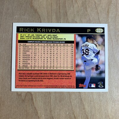 1997 Topps Baltimore Orioles Baseball Card #323 Rick Krivda | eBay