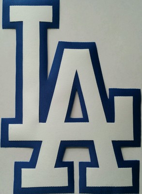 HUGE LOS ANGELES DODGERS IRON-ON PATCH - 5.5'' x 7.5''