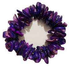 NWT Fashion Stretchy Purple Colored Faux Stones Bead Bracelet, Pack of 2