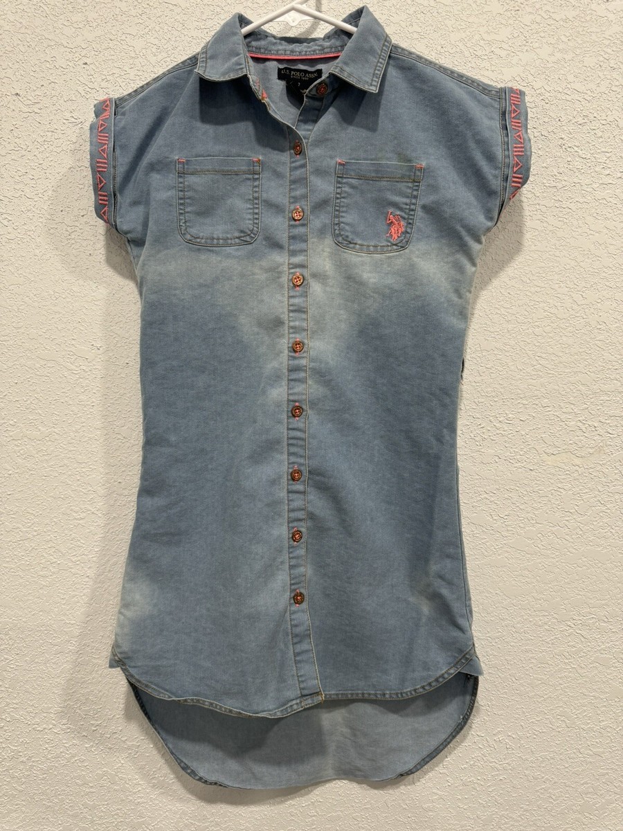 Vintage Polo Assn Little-Girls Denim Dress Size