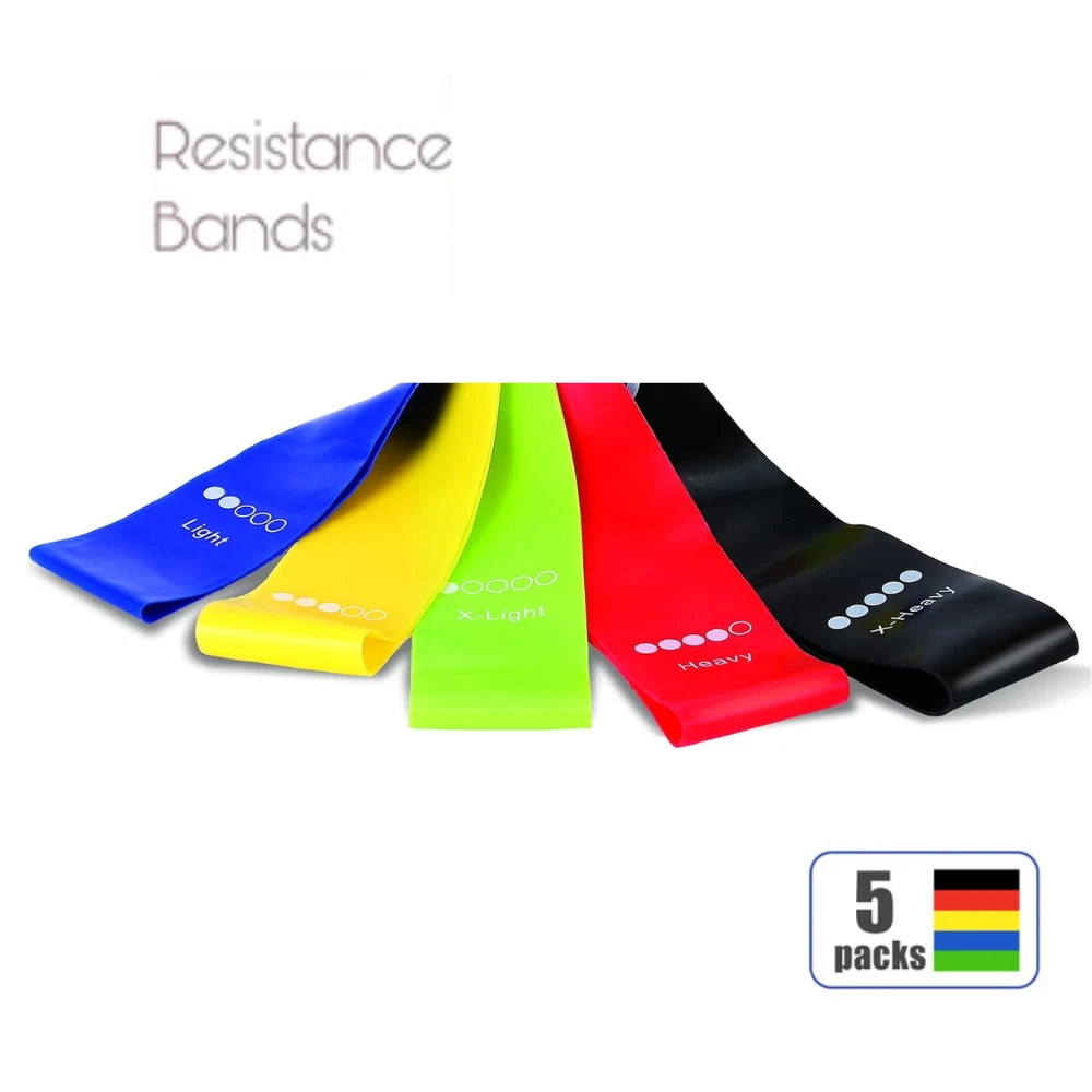5 PCS FITNESS RESISTANCE BAND SET LOOPED