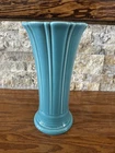 FIESTAWARE HOMER LAUGHLIN ART DECO FLARED FLUTED TURQUOISE ? VASE 9 3/4 TALL
