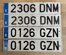 4 VIER Nummernschild ES Kennzeichen SPANIEN 2 Paare SET 2306 DNM 0126 GZN  Deko