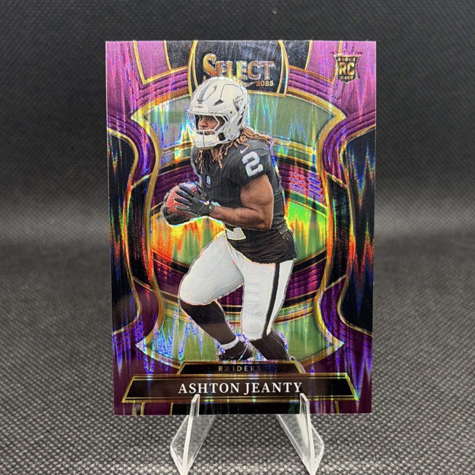 Panini 2025 Select Concourse Ashton Jeanty Raiders #4 Purple Shock Prizm /699 RC