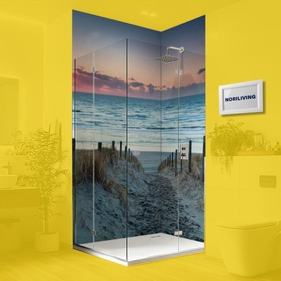 Duschrückwand Alu Duschrückwände Fliesenersatz Eck Dusche Düne Strand 810