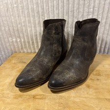 Diba True Distressed GreyLeather Ankle Boots  Women Size 9.5