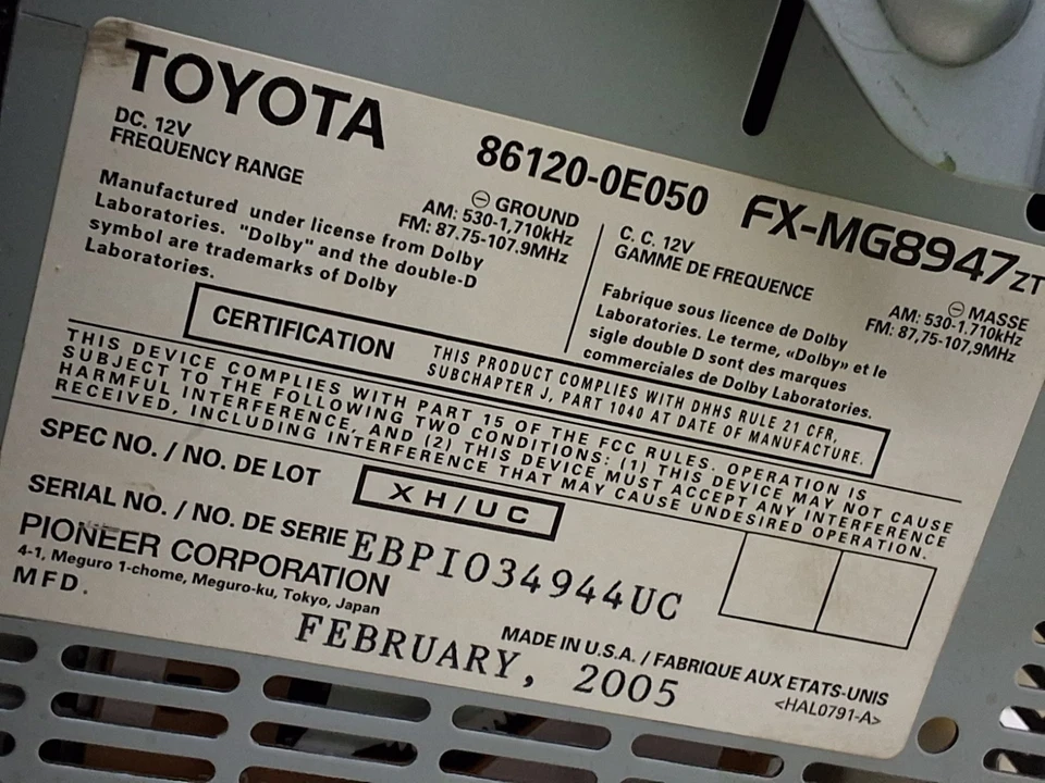 05 06 Lexus RX330 AM FM 6 CD cassette radio receptor 86120-0E050 OEM AP6860 Foto 3 de 4