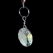 Crystal Glass - Key Ring Chain Purse Charm handbag Beaded jewelry Handmade 0821