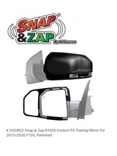 K-source 81850 Towing Mirror Extension Snap-on Only Set For Ford F150 2015-2020