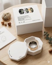 Smart Ring Fitness Sleep Tracker Size 7 Gold with Charging Case Manual