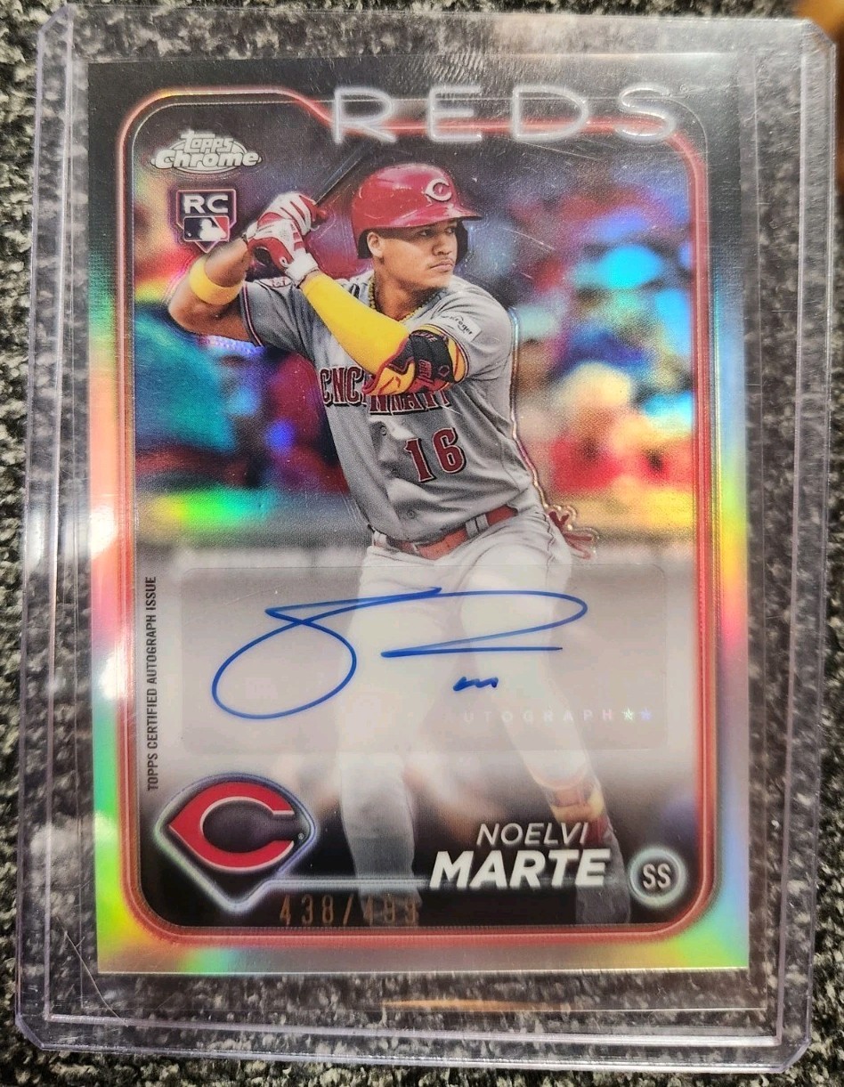 2024 Topps Chrome Update Noelvi Marte Auto RC Refractor Rookie #/499 Reds