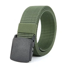 Mens Womens Tactical Canvas Webbing Belt Regular Size Military Style Buckle Belt