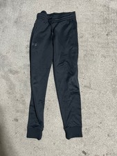 Boys UNDER ARMOUR Sweatpants Size Youth Large Black Stretch Drawstring pockets