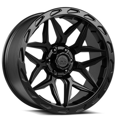 22x10 Lock Off-Road Wheels Matrix Matte Black with Matte Black Ring Rims (4pcs)