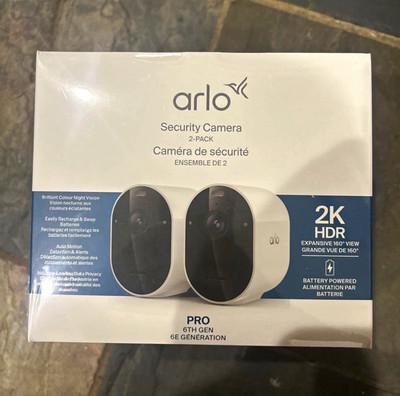 Arlo Pro 6th Gen 2K HDR Wi-Fi Security Cameras 2-Pack Spotlight White