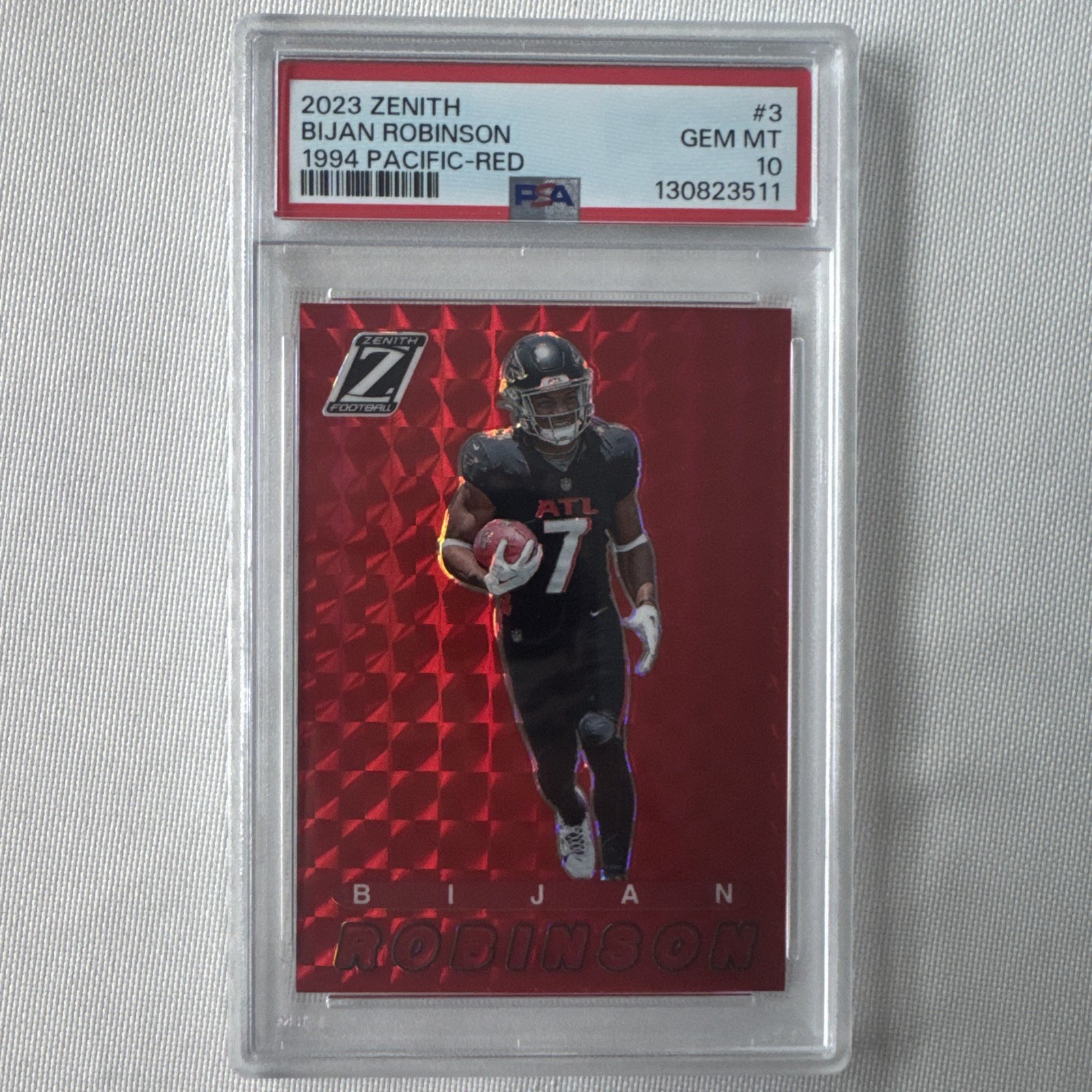 Bijan Robinson Panini Zenith 1994 Pacific #3 Red