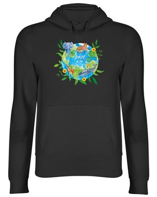 Save our Wildlife Earth World Tiere Blumen Hoodie Herren Damen Kapuzenoberteil