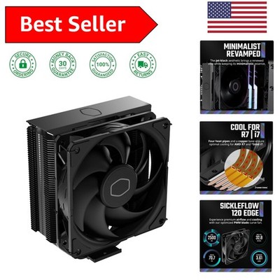 Hyper 212 Black CPU Air Cooler - 120mm Low Noise Fan for AMD/Intel Systems