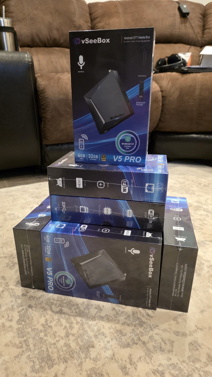 vSeeBox V5 Pro Android 12 Streaming Media Player (Preloaded with HEAT Apps) 4K