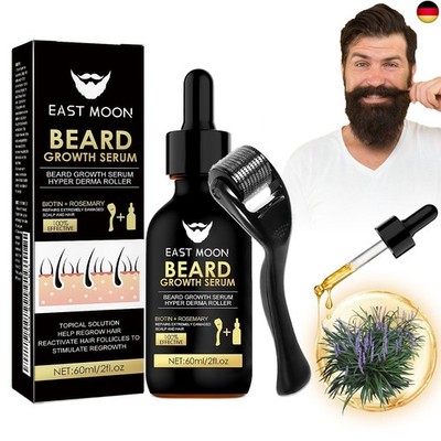 Bartwuchs Kit, Bartwachstum Set mit Dermaroller Bartroller, Bartöl Serum, Beard 