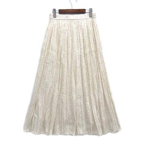 CELFORD Aurora White Satin Pleated Dot Skirt Size 38 Womens 21SS