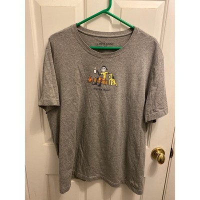 Life is Good Men's Size 3XL XXXL Grey Love What you do Short Sleeve T-Shirt