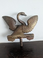 Old Solid Brass Finial Decorative Swan Outstretched Wing's Screw Thread 5"H X5"W