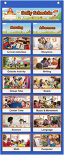 Daily Schedule Pocket Chart for Kids 8 1 Pockets 23 Cards 17'' x 38.5''