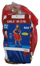 DC Comics Supergirl Girls Rubies Costume Medium 7/8 Dress Cape  Headband
