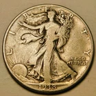 1938 P Walking Liberty Half Dollar 90% Silver F-VF   "As Pictured - Not Cleaned"