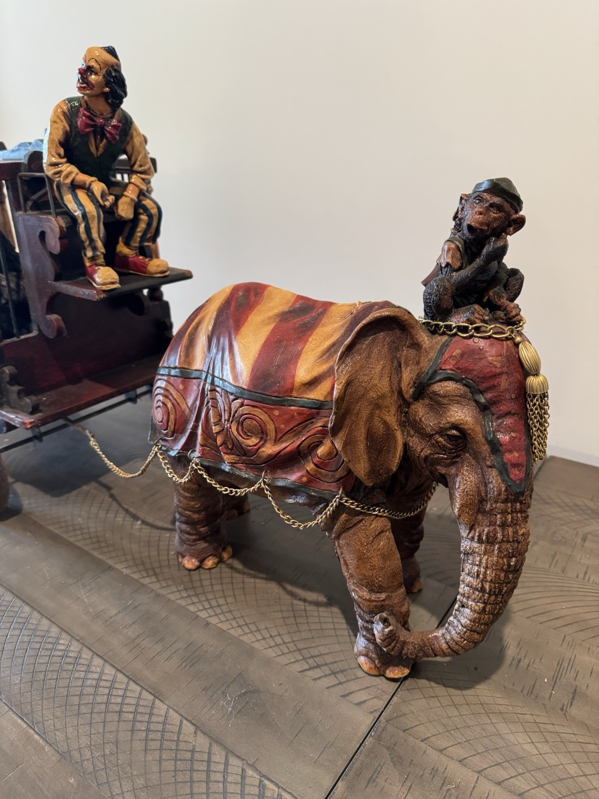 1920-1940s Barnum & Bailey Circus Wagon w/ Clown, Elephant & Two Bears Set Of 5