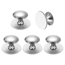 5 Pack Adhesive Cabinet Knobs, Self-Stick Drawer Knobs, Brushed Silver