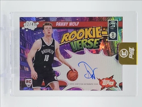 DANNY WOLF 2025-26 TOPPS 3 ROOKIE VERSE AUTOGRAPH NETS RC AUTO /49 Q3668