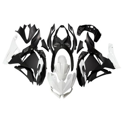 White Matte Black Fairing Plastic for Kawasaki Ninja 500 2024 2025