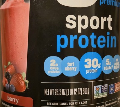 VEGA  Plant Based SPORT PROTEIN 29oz ( 19 Servings) Natural Berry BEST BY 08/26