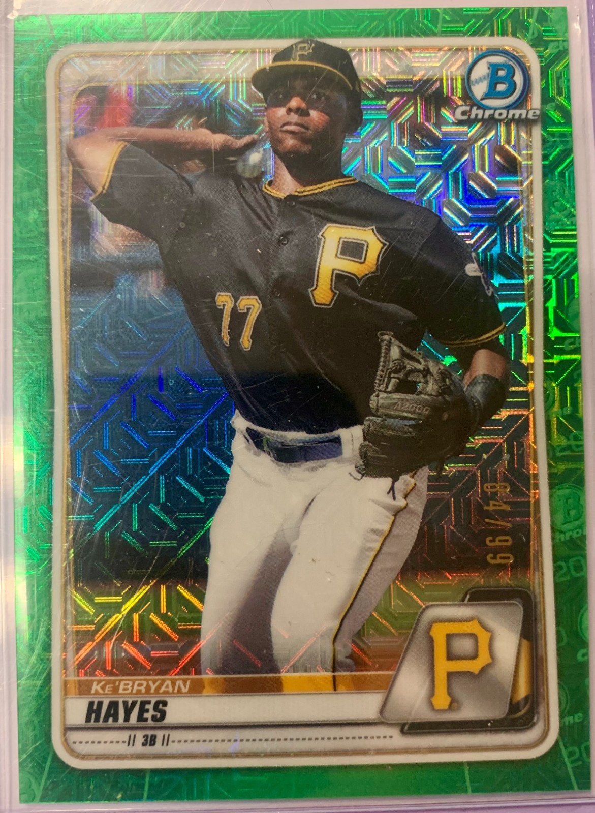 Ke'Bryan Hayes 2020 Bowman Chrome Prospect Rookie Green Refractor /99 BCP-67 SP
