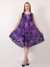 Women's Tie Dye Star Printing Sleeveless Midi Umbrella Dress Wholesale Mix Lot