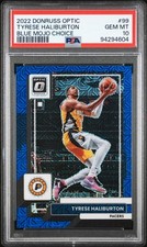 2022 PANINI DONRUSS OPTIC BLUE MOJO CHOICE #99 TYRESE HALIBURTON 3/24 PSA 10